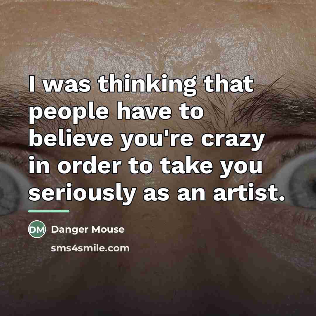 “I was thinking that people have to believe you're crazy…” quote by Danger Mouse