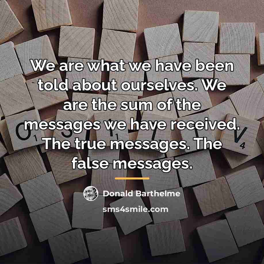 “We are what we have been told about ourselves. We…” quote by Donald Barthelme
