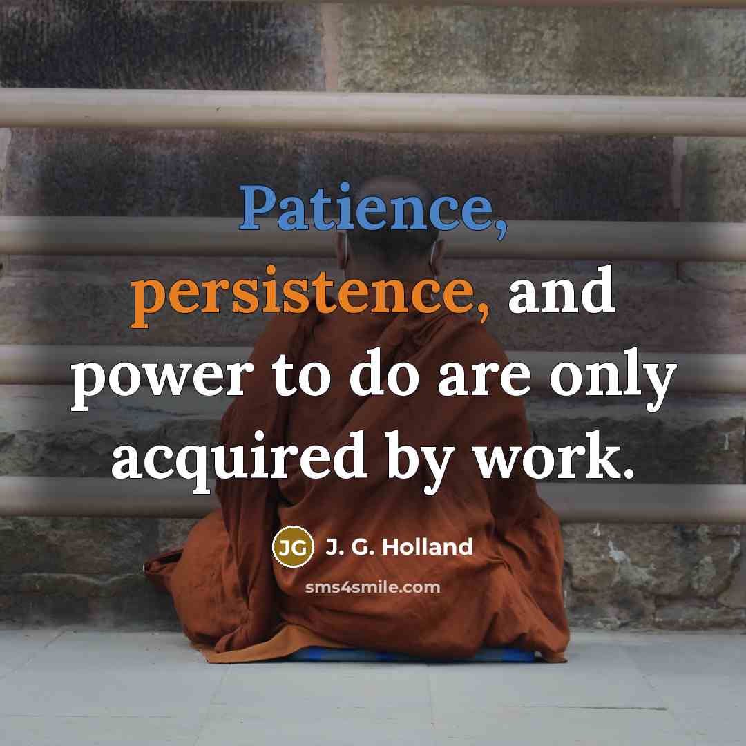 “Patience, persistence, and power to do are only acquired by…” quote by J. G. Holland