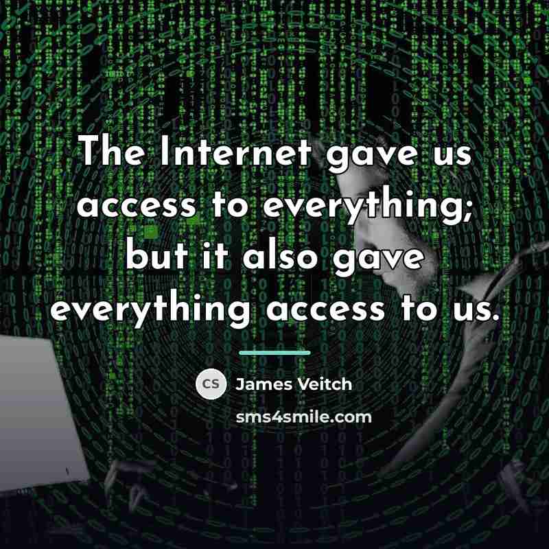 “The Internet gave us access to everything; but it also…” quote by James Veitch