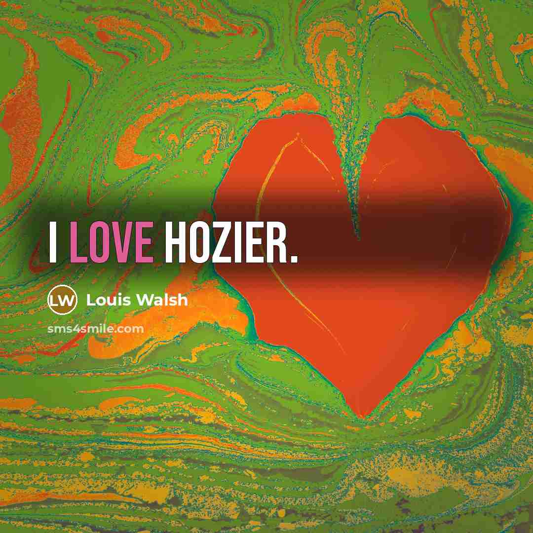 “I love Hozier.…” quote by Louis Walsh