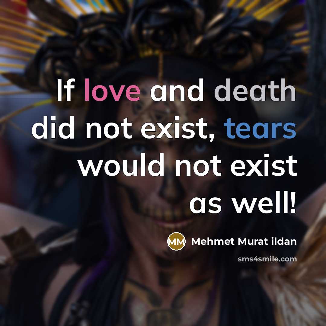 “If love and death did not exist, tears would not…” quote by Mehmet Murat Ildan