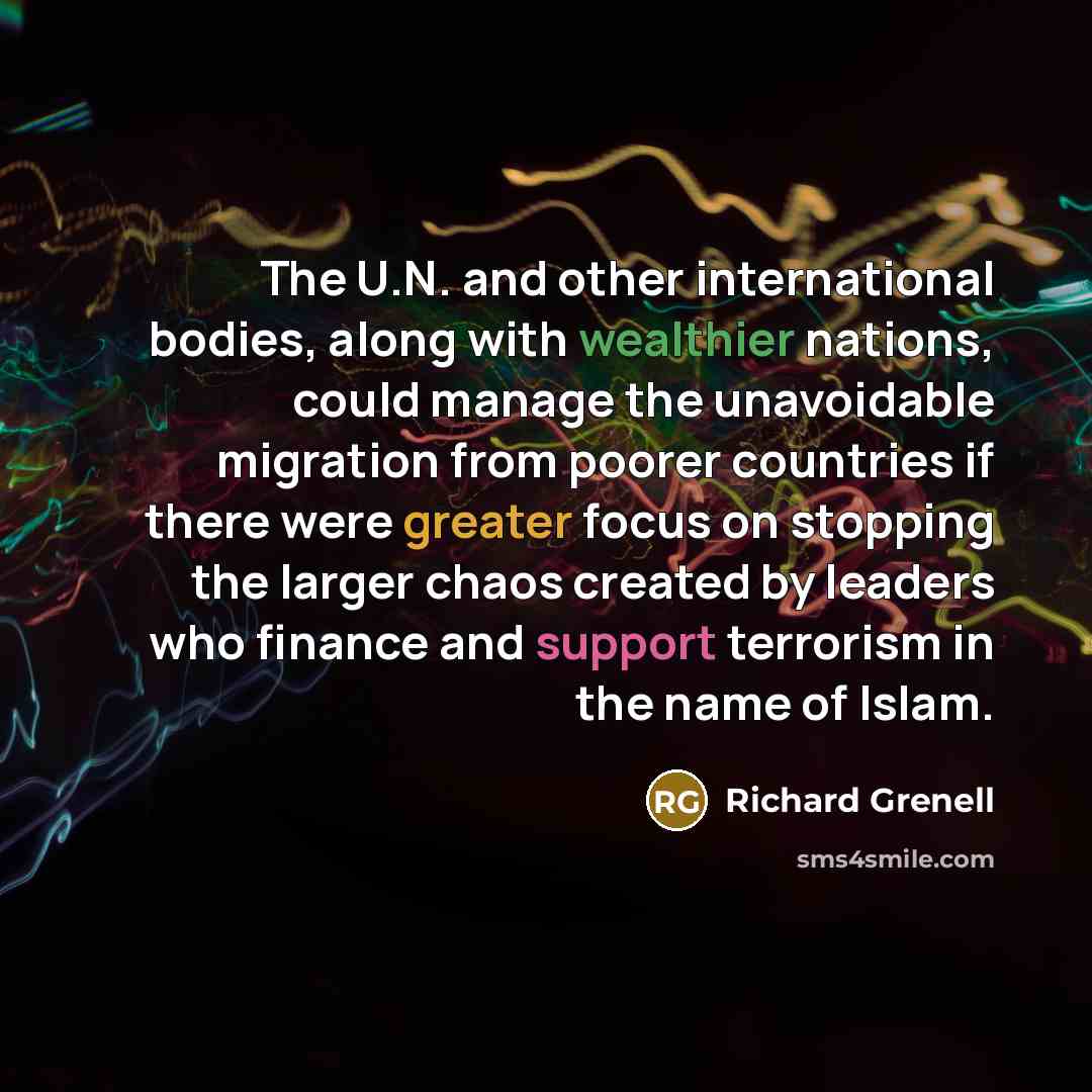 “The U.N. and other international bodies, along with wealthier nations,…” quote by Richard Grenell