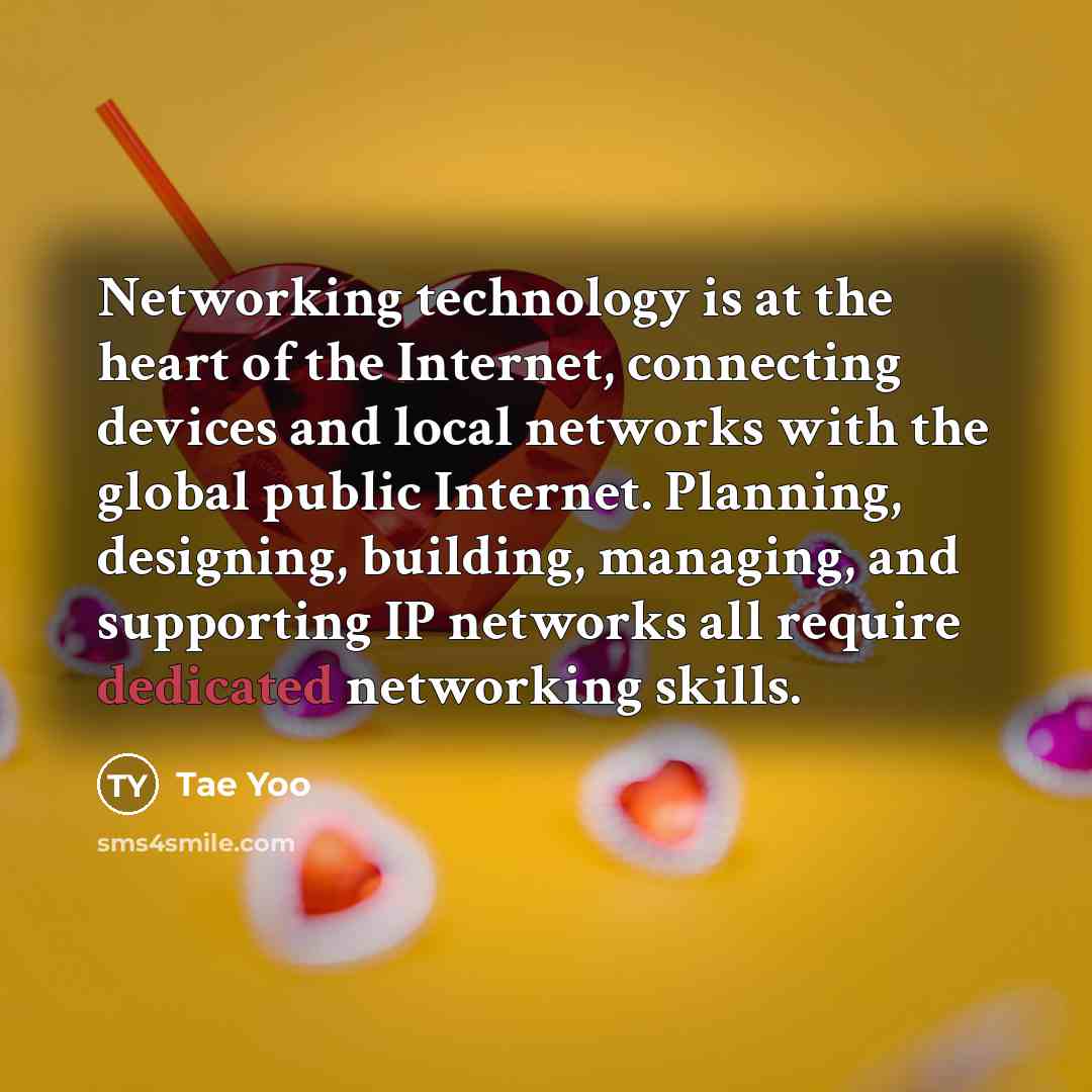 “Networking technology is at the heart of the Internet, connecting…” quote by Tae Yoo