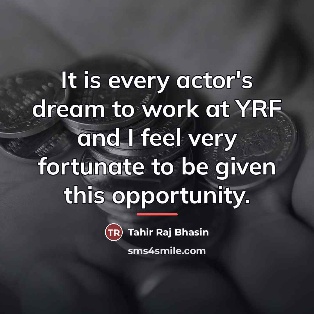“It is every actor's dream to work at YRF and…” quote by Tahir Raj Bhasin