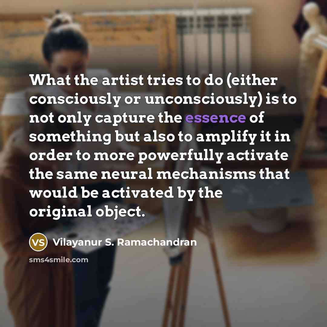 “What the artist tries to do (either consciously or unconsciously)…” quote by Vilayanur S. Ramachandran