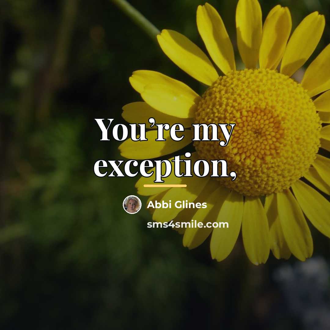 “You’re my exception,…” quote by Abbi Glines