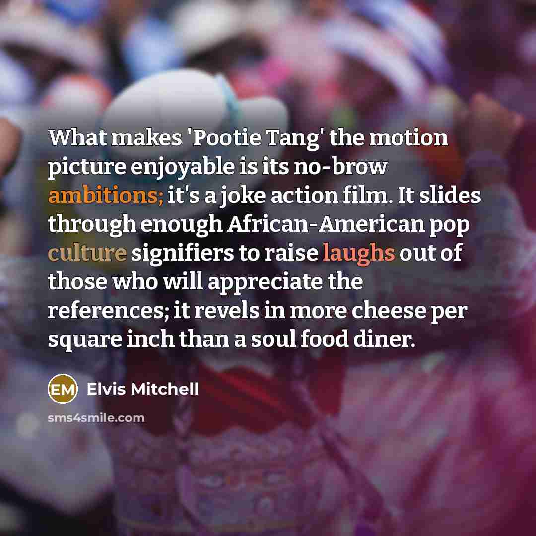 “What makes 'Pootie Tang' the motion picture enjoyable is its…” quote by Elvis Mitchell