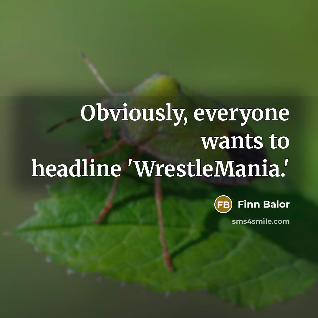 “Obviously, everyone wants to headline 'WrestleMania.'…” quote by Finn Balor