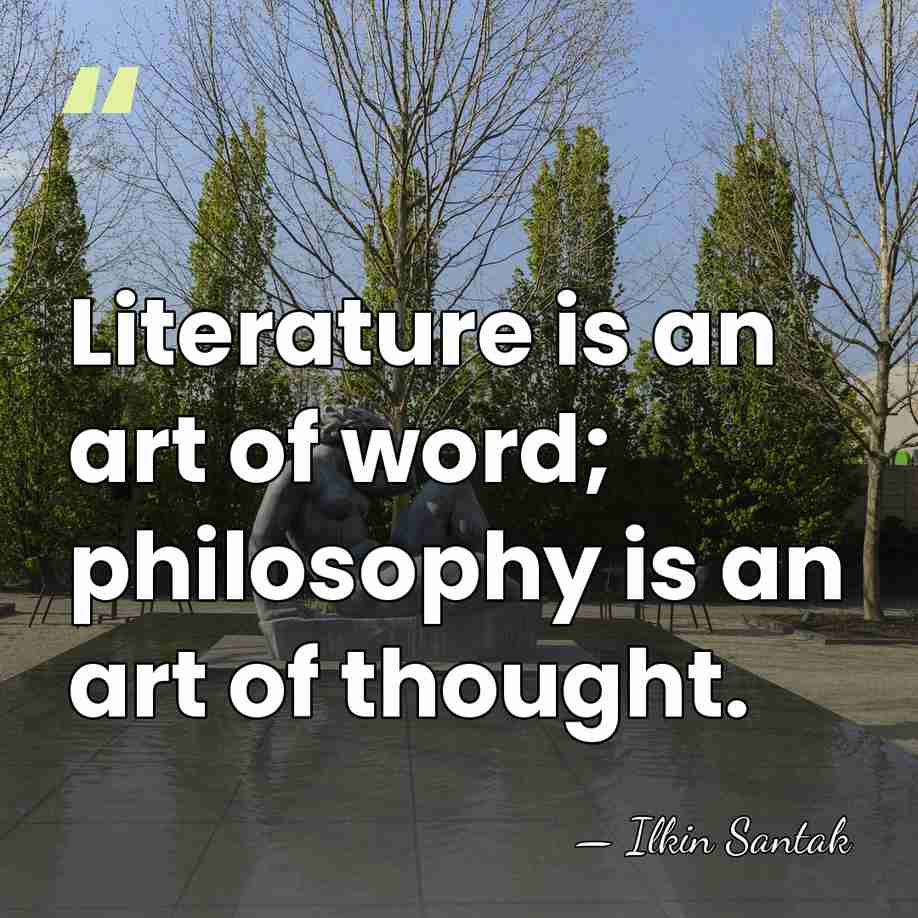 Literature is an art of word; philosophy is an art of thought. - Ilkin Santak