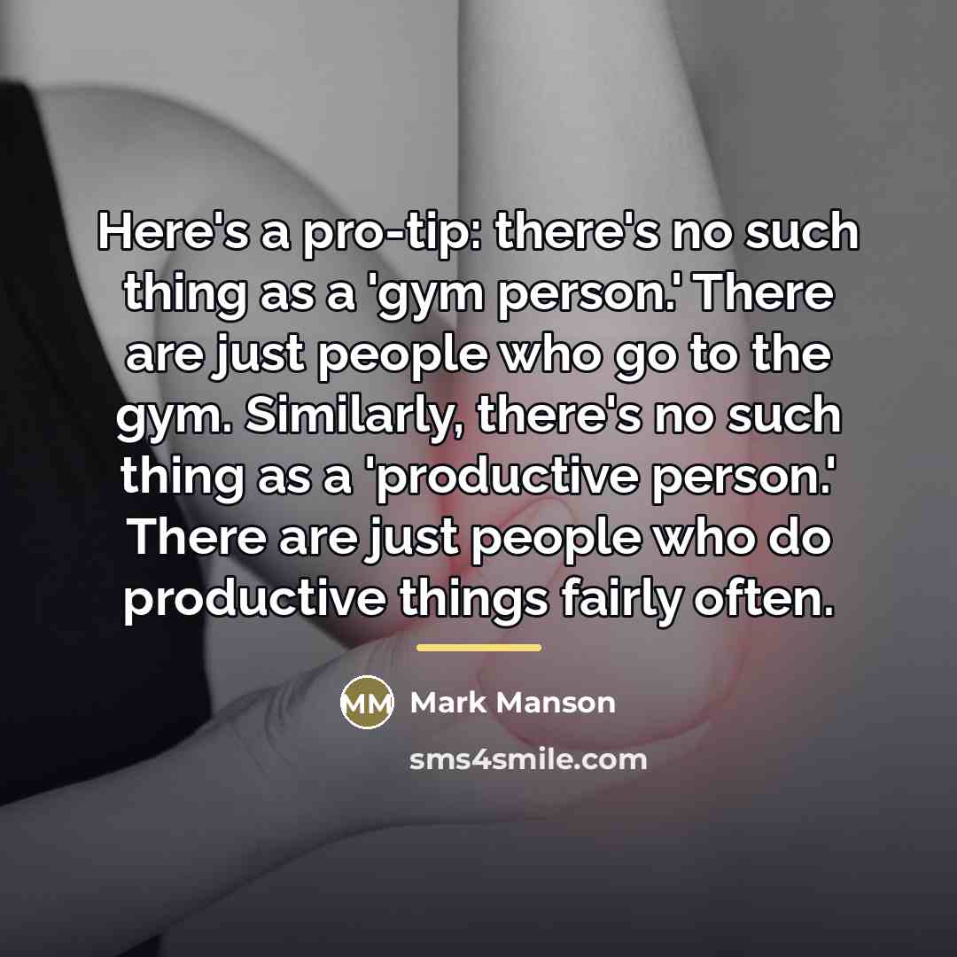 “Here's a pro-tip: there's no such thing as a 'gym…” quote by Mark Manson