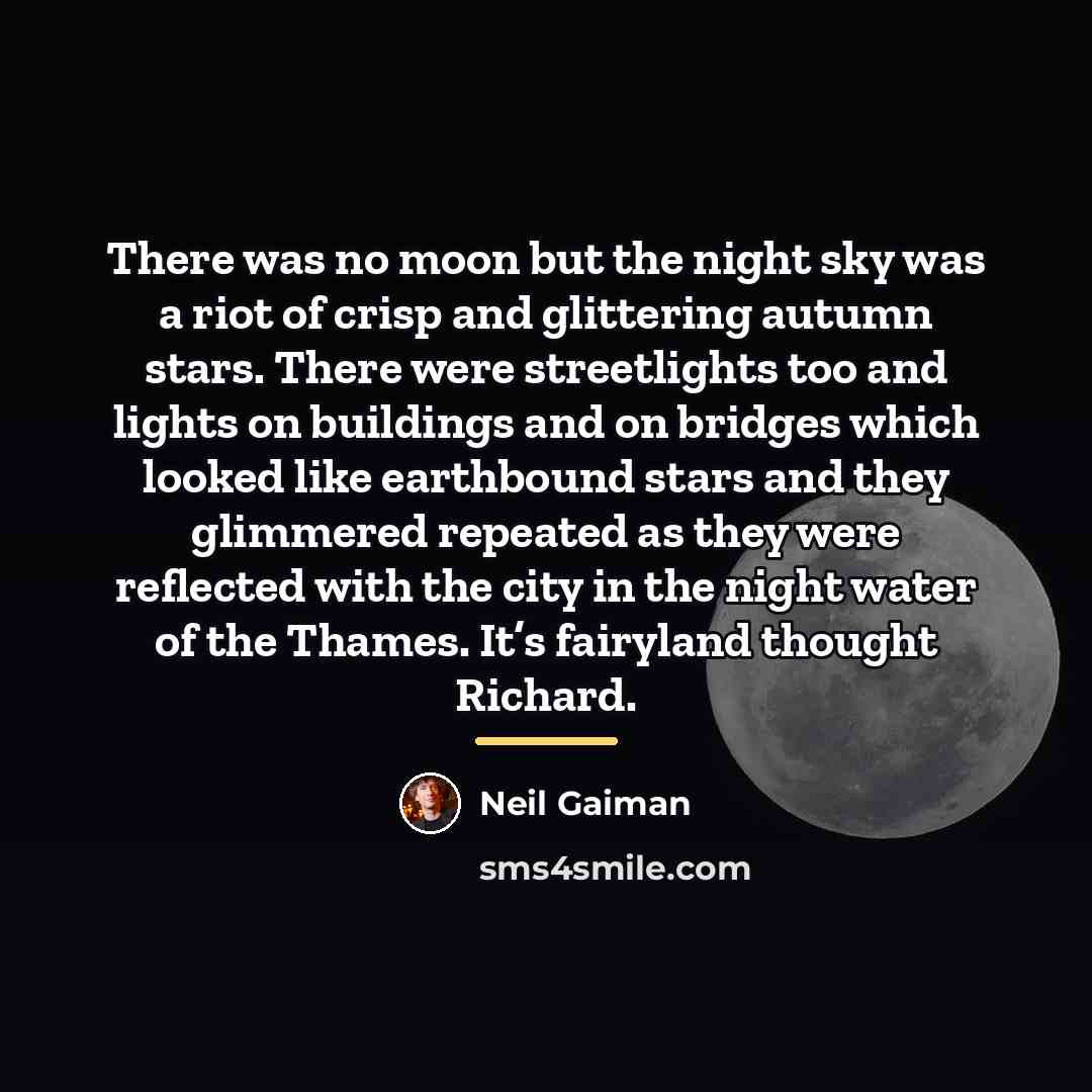 “There was no moon but the night sky was a…” quote by Neil Gaiman