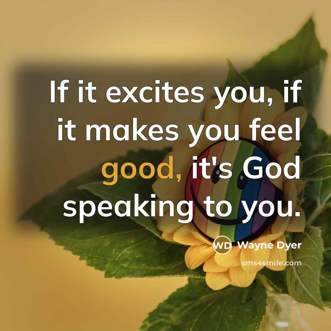 “If it excites you, if it makes you feel good,…” quote by Wayne Dyer