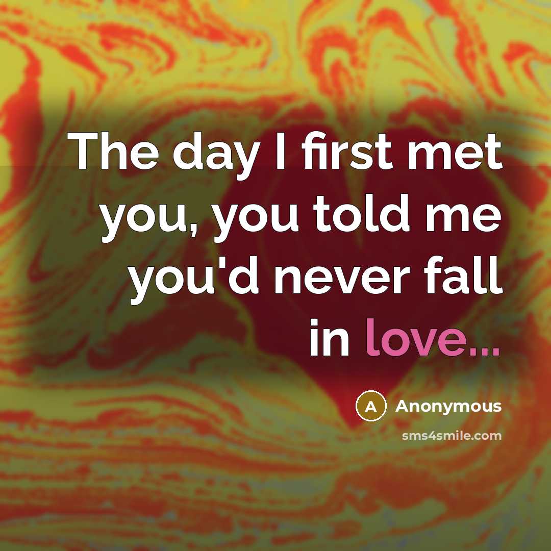 “The day I first met you, you told me you'd…” quote by Anonymous