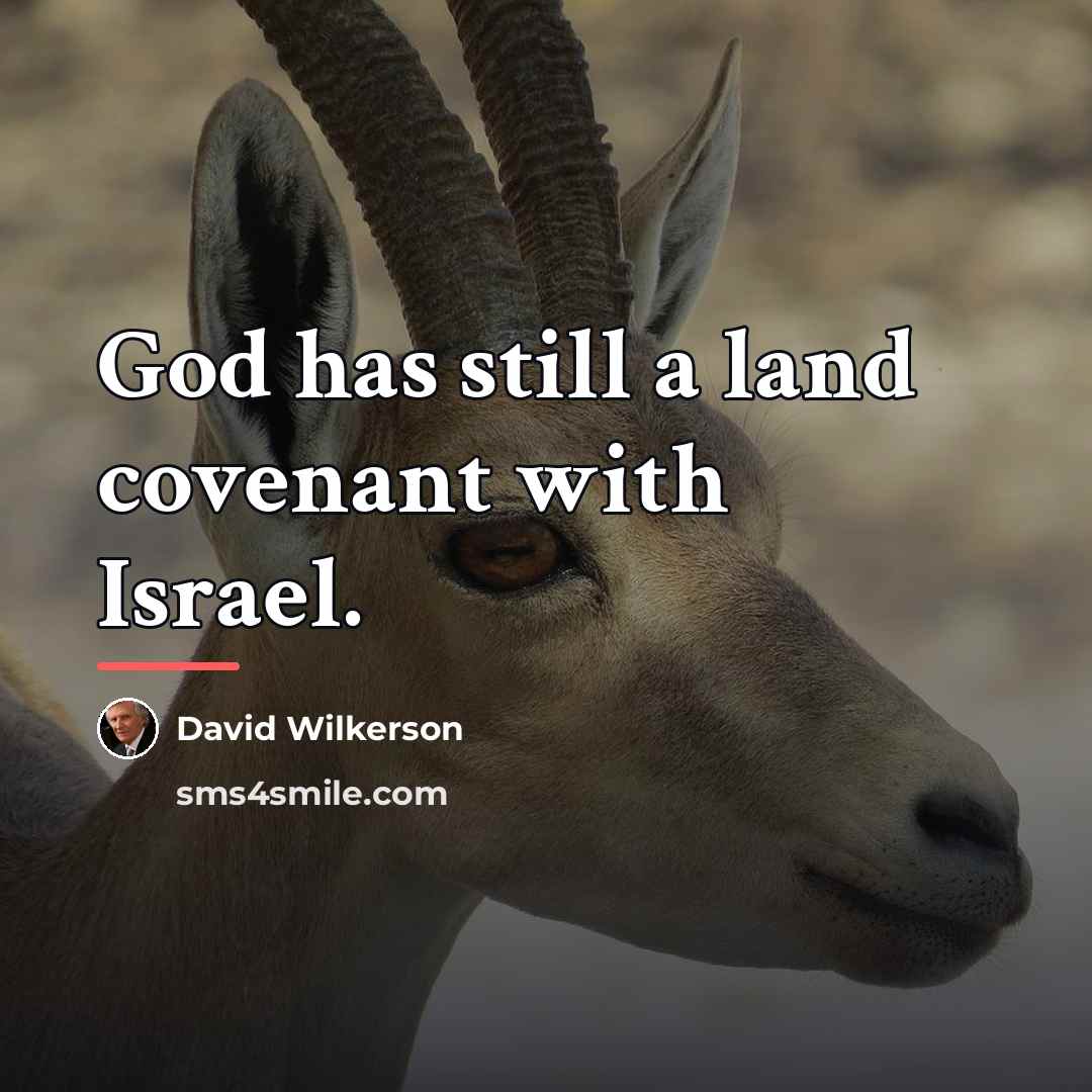 “God has still a land covenant with Israel.…” quote by David Wilkerson