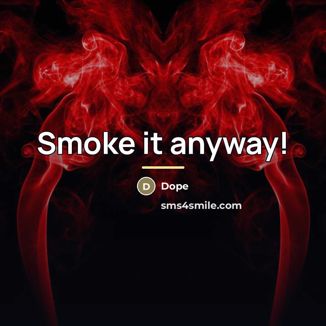 “Smoke it anyway!…” quote by Dope