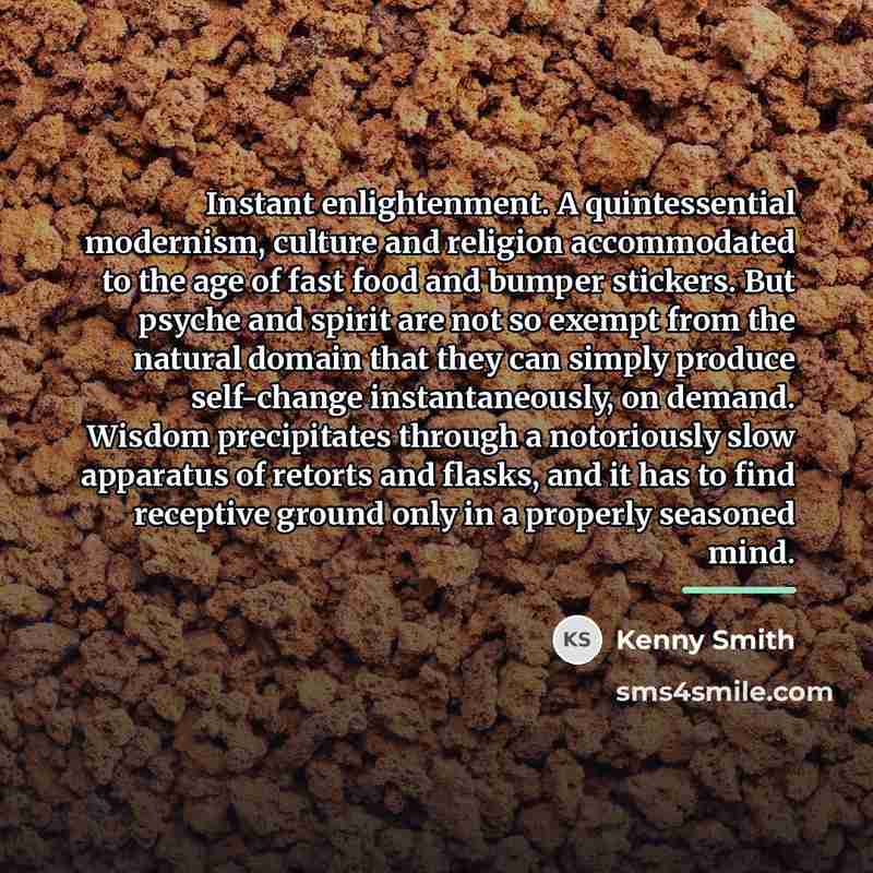“Instant enlightenment. A quintessential modernism, culture and religion accommodated to…” quote by Kenny Smith