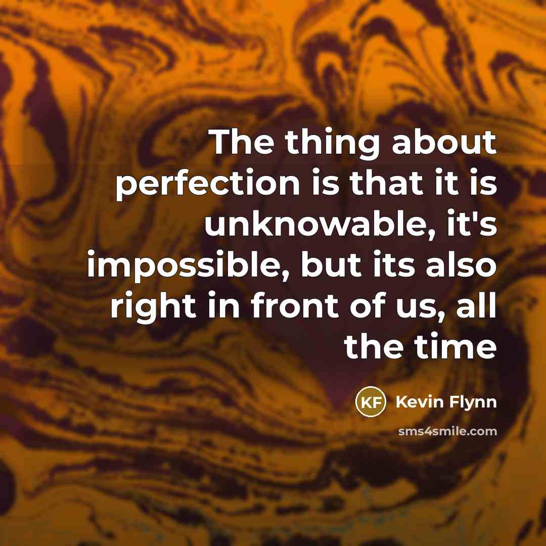 “The thing about perfection is that it is unknowable, it's…” quote by Kevin Flynn