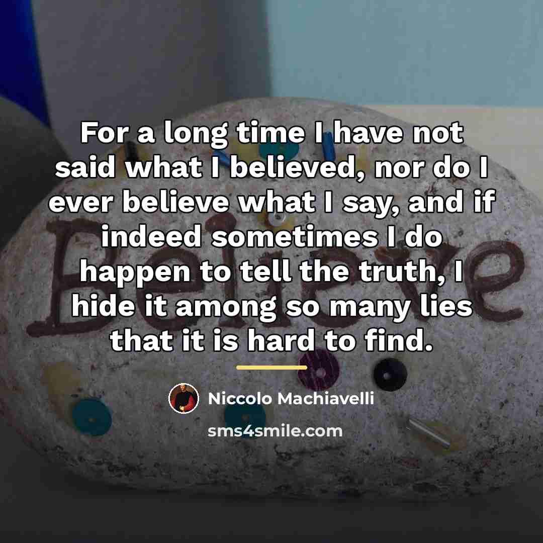“For a long time I have not said what I…” quote by Niccolo Machiavelli
