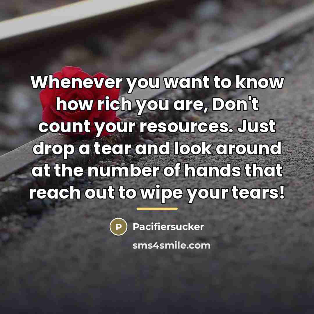 “Whenever you want to know how rich you are, Don't…” quote by Pacifiersucker