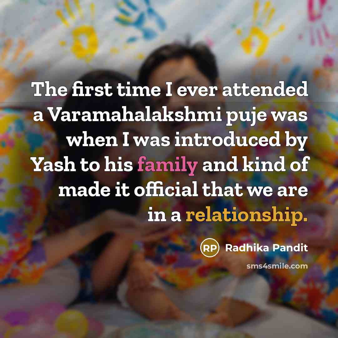 “The first time I ever attended a Varamahalakshmi puje was…” quote by Radhika Pandit