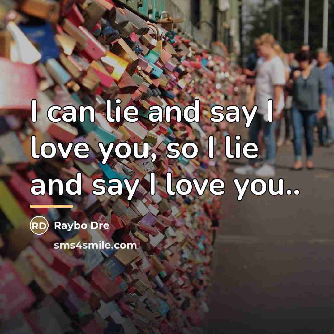 “I can lie and say I love you, so I…” quote by Raybo Dre