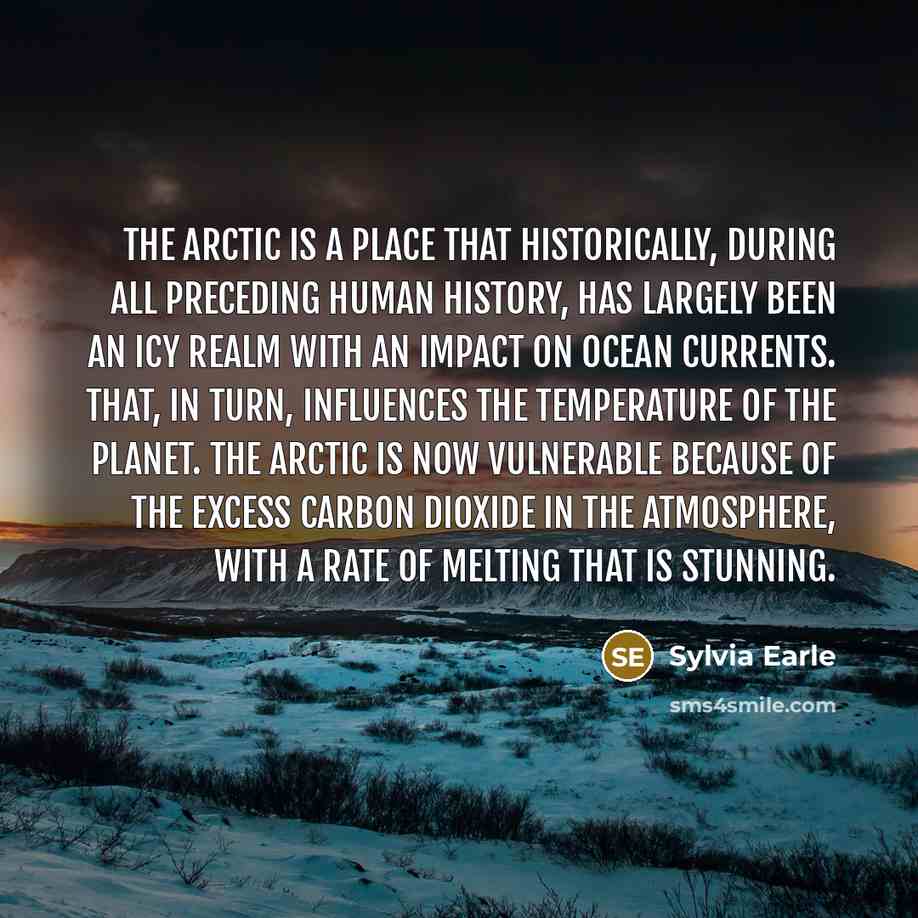 “The Arctic is a place that historically, during all preceding…” quote by Sylvia Earle