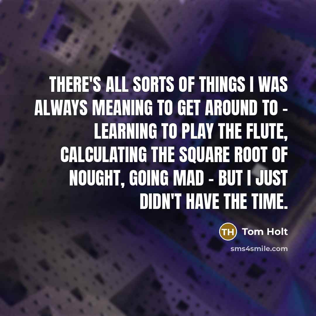 “There's all sorts of things I was always meaning to…” quote by Tom Holt