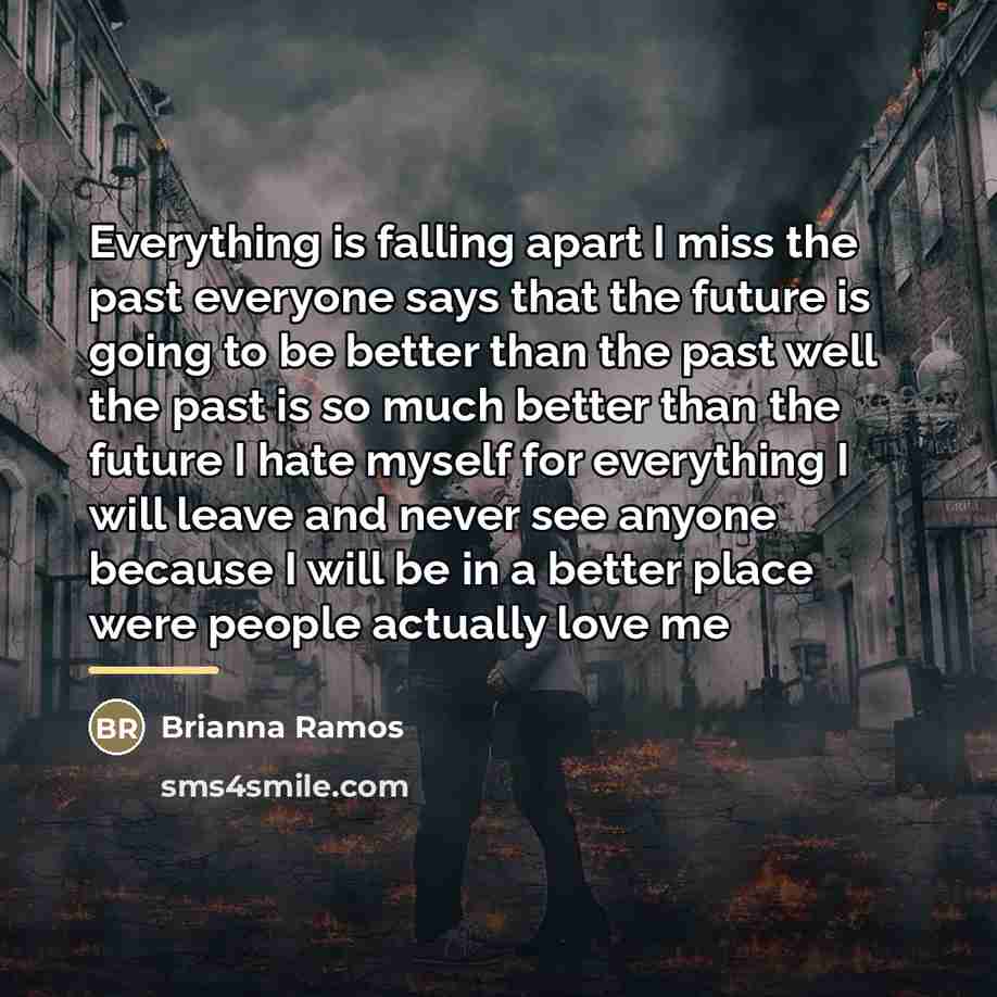 “Everything is falling apart I miss the past everyone says…” quote by Brianna Ramos