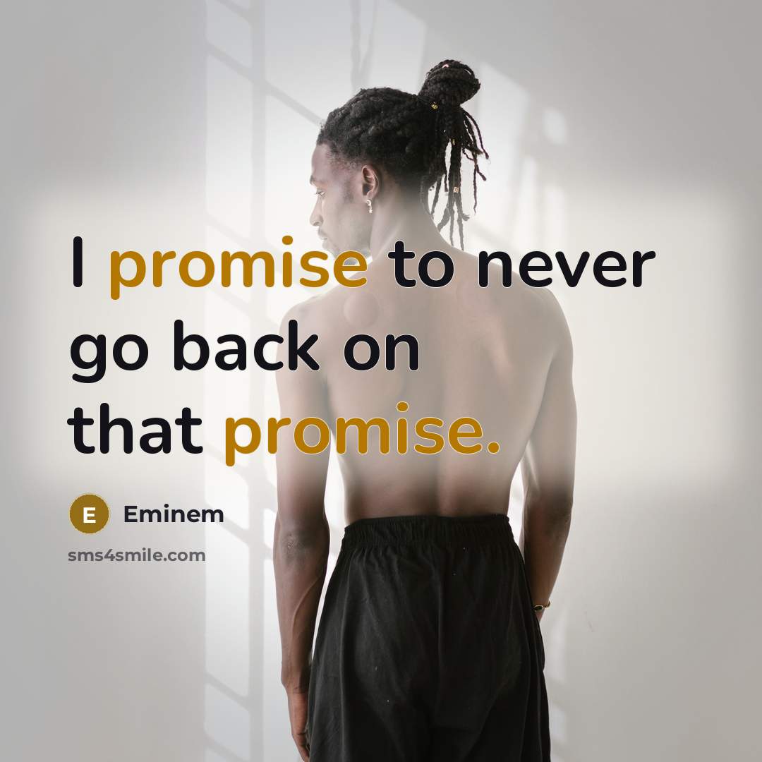“I promise to never go back on that promise.…” quote by Eminem