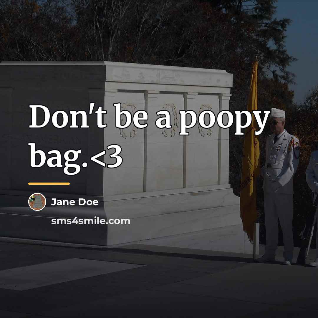 “Don't be a poopy bag.…” quote by Jane Doe