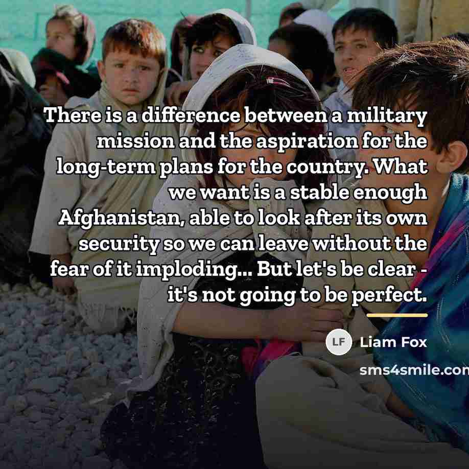 “There is a difference between a military mission and the…” quote by Liam Fox