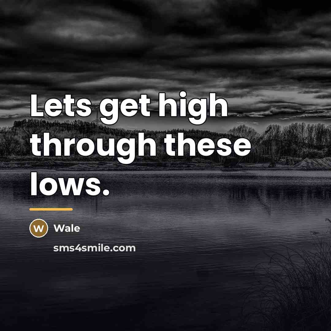“Lets get high through these lows.…” quote by Wale