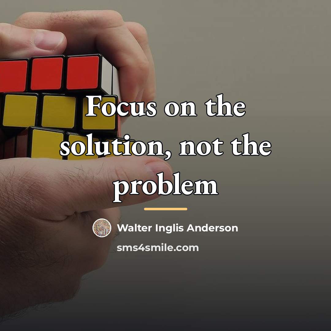 “Focus on the solution, not the problem…” quote by Walter Inglis Anderson