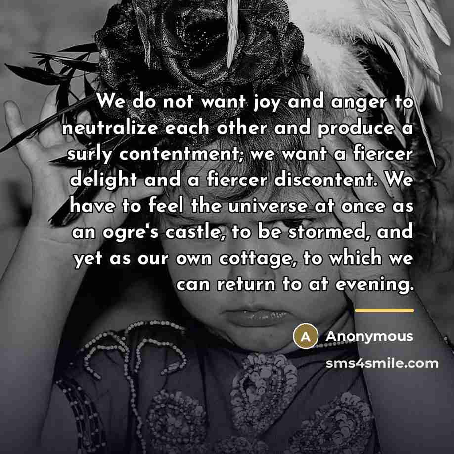 “We do not want joy and anger to neutralize each…” quote by Anonymous