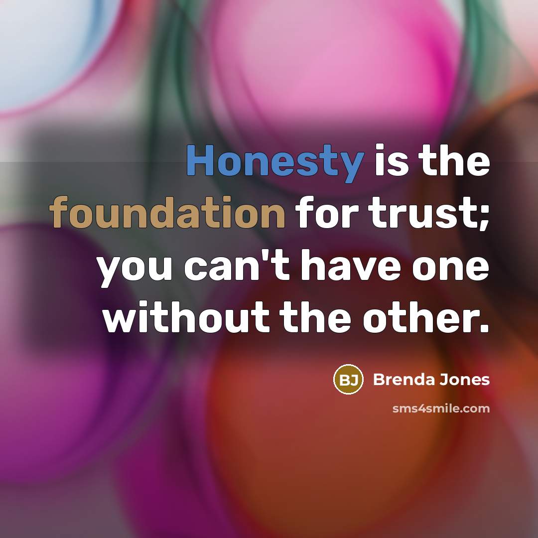 “Honesty is the foundation for trust; you can't have one…” quote by Brenda Jones