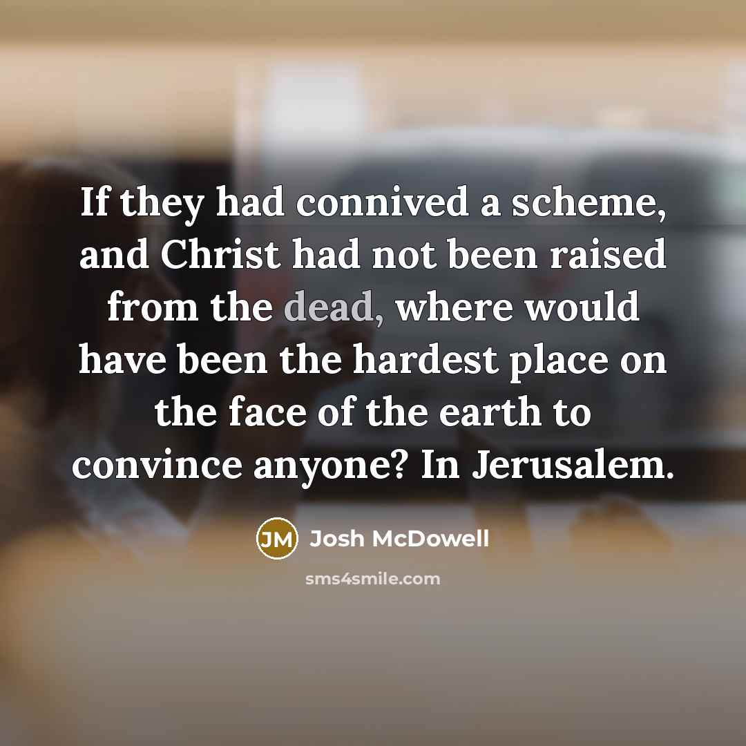 “If they had connived a scheme, and Christ had not…” quote by Josh McDowell