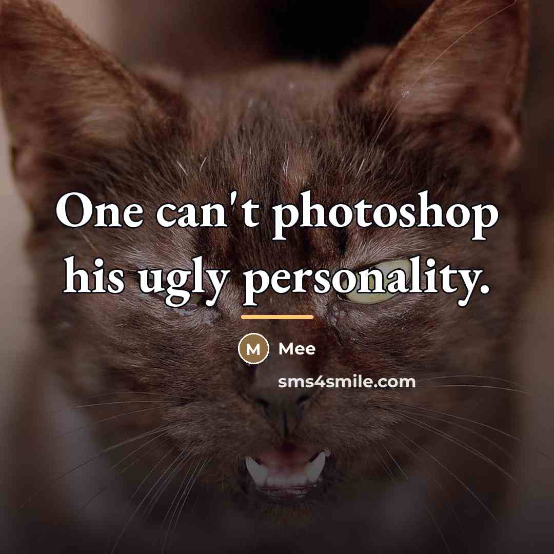 “One can't photoshop his ugly personality.…” quote by Mee