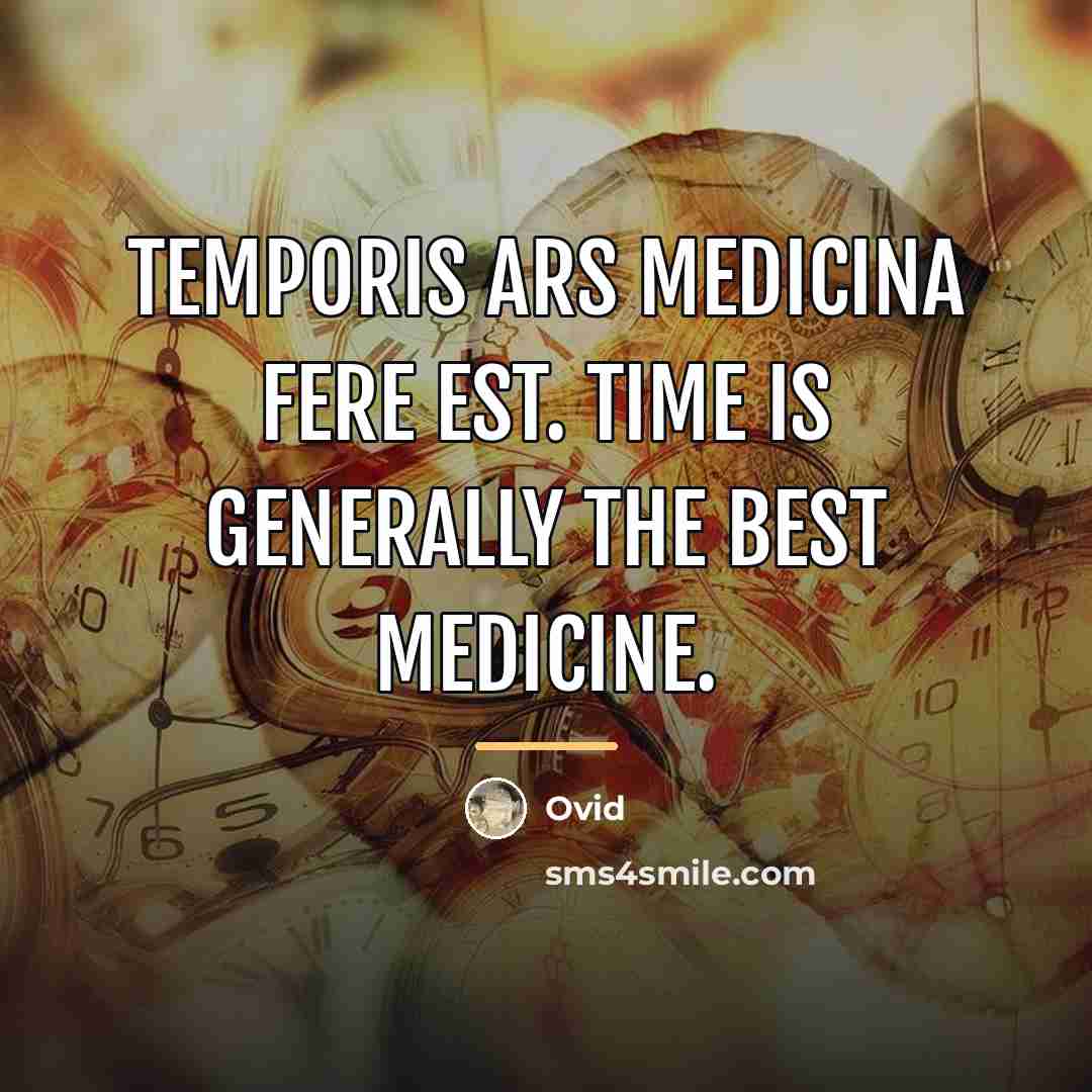 “Temporis ars medicina fere est. Time is generally the best…” quote by Ovid