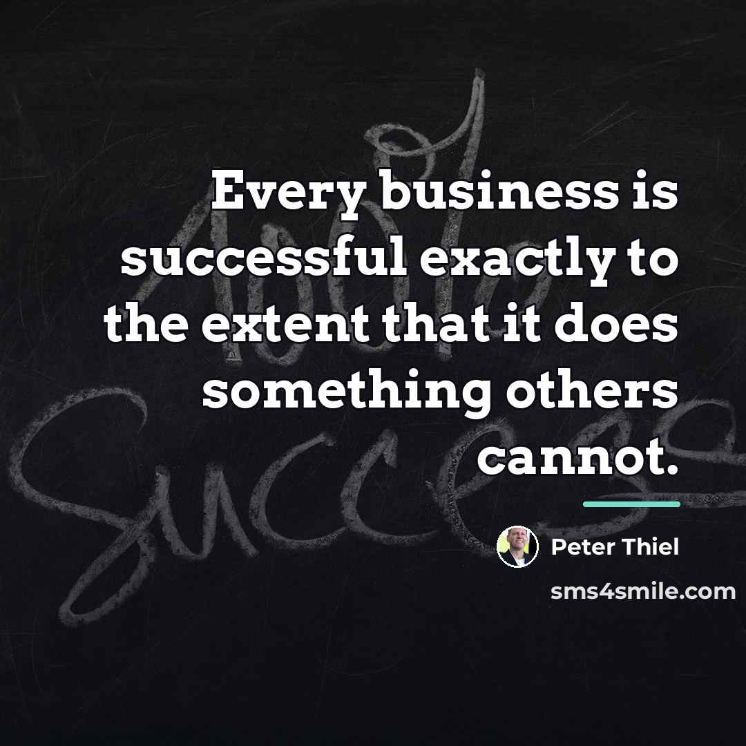 “Every business is successful exactly to the extent that it…” quote by Peter Thiel