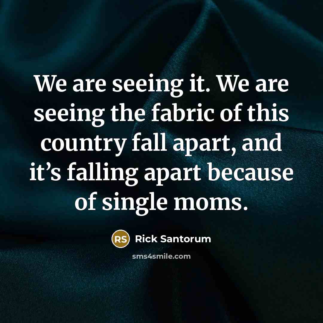 “We are seeing it. We are seeing the fabric of…” quote by Rick Santorum