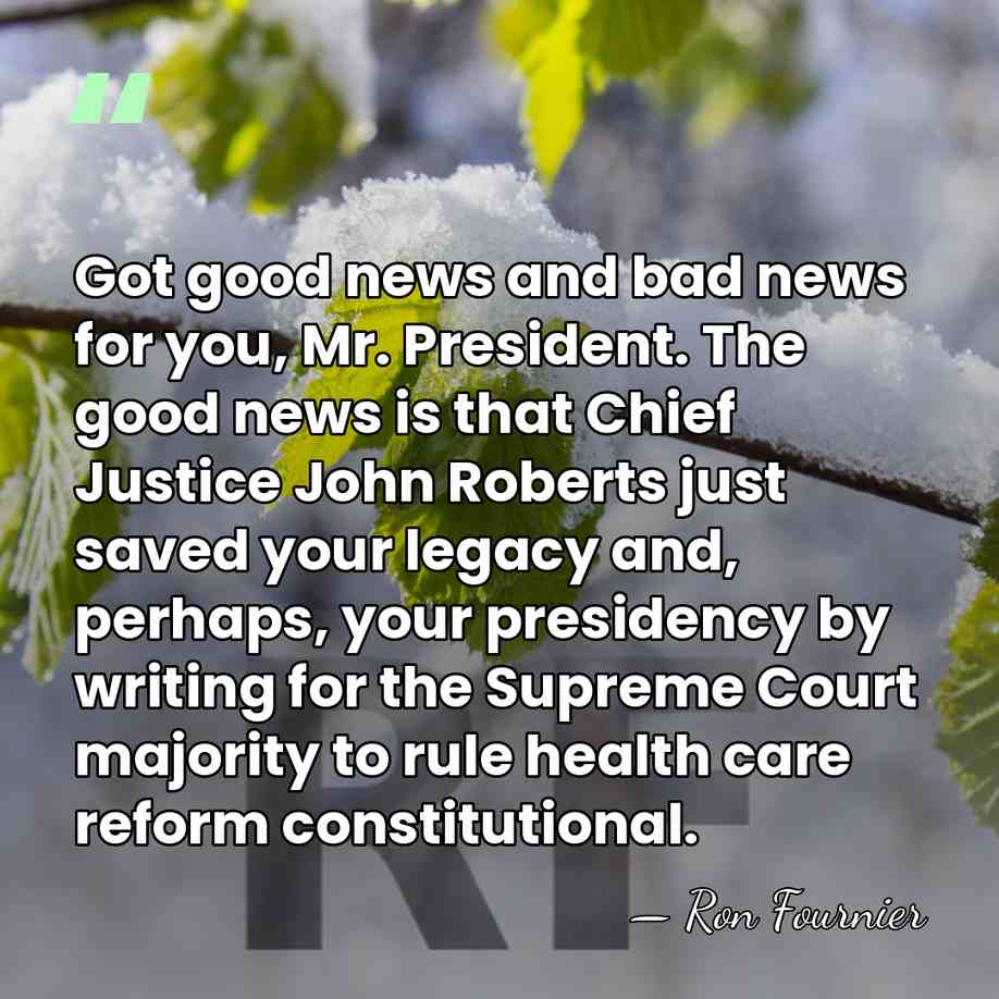 Got good news and bad news for you, Mr. President. The good&hellip; - Ron Fournier