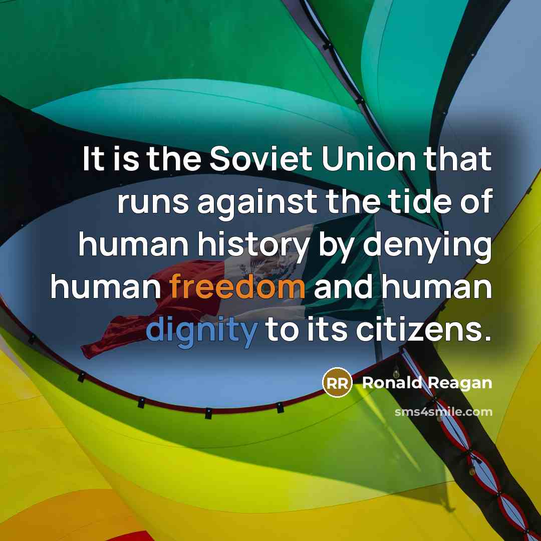 “It is the Soviet Union that runs against the tide…” quote by Ronald Reagan