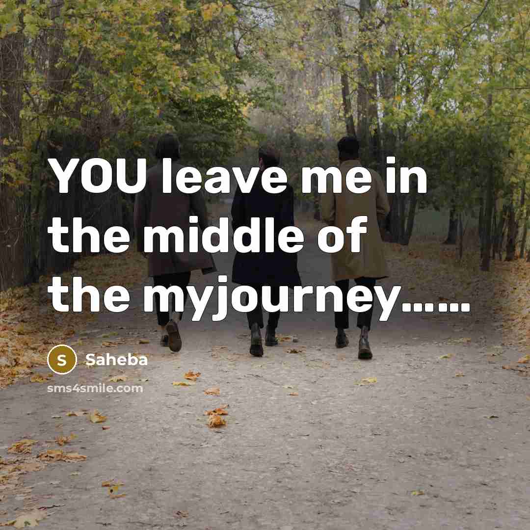 “YOU leave me in the middle of the myjourney..............…” quote by Saheba