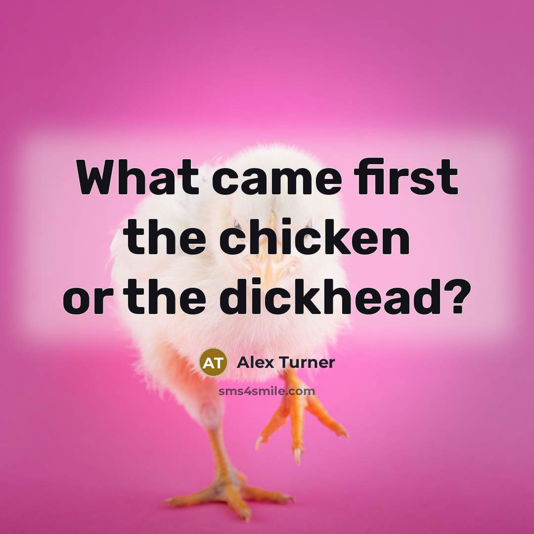 “What came first the chicken or the dickhead?…” quote by Alex Turner