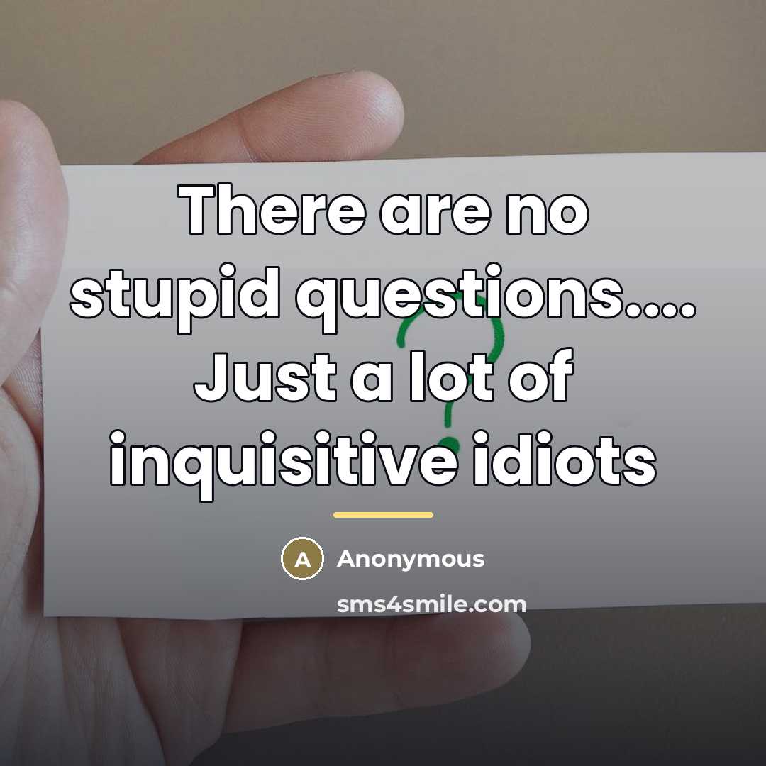 “There are no stupid questions.... Just a lot of inquisitive…” quote by Anonymous