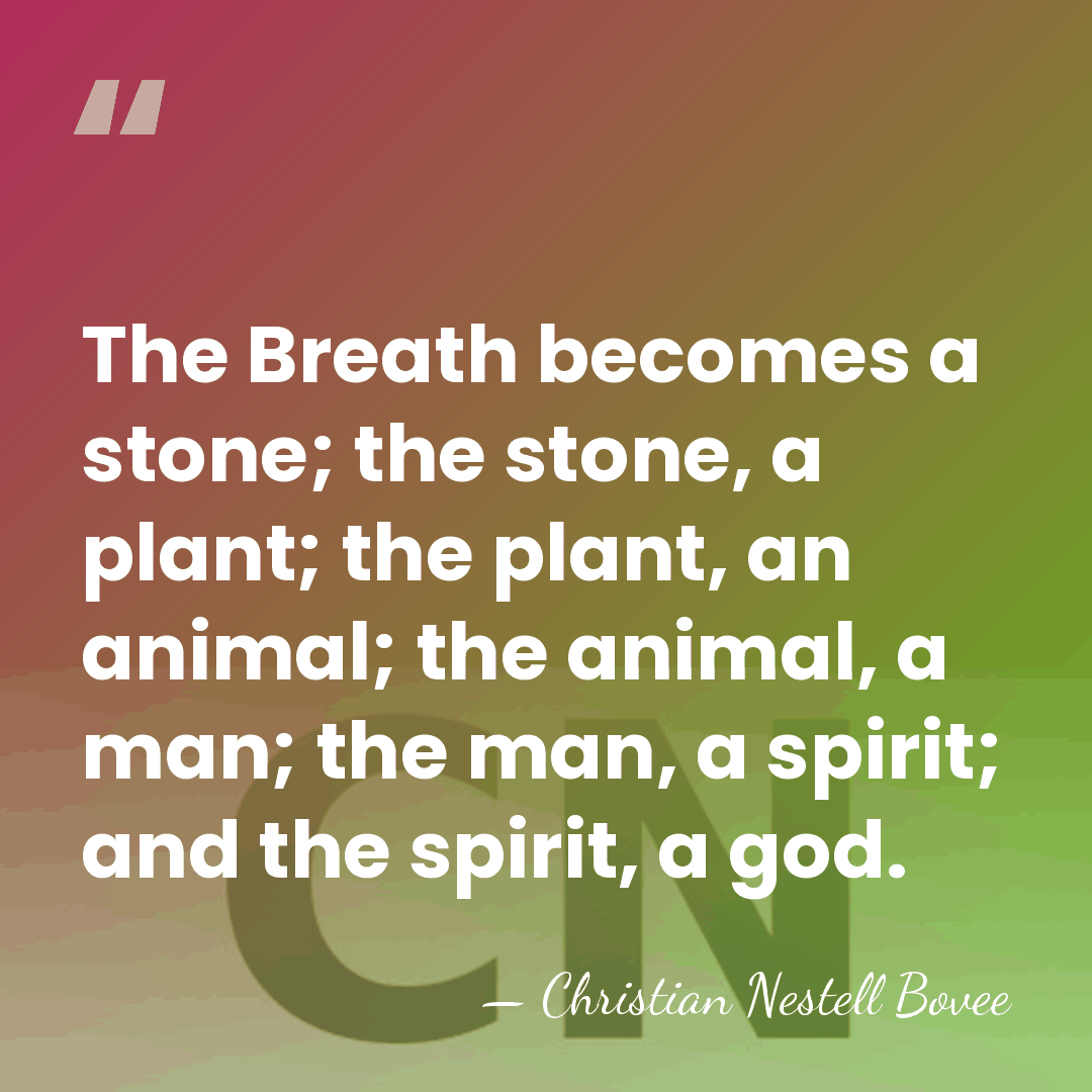 The Breath becomes a stone; the stone, a plant; the plant, an&hellip; - Christian Nestell Bovee