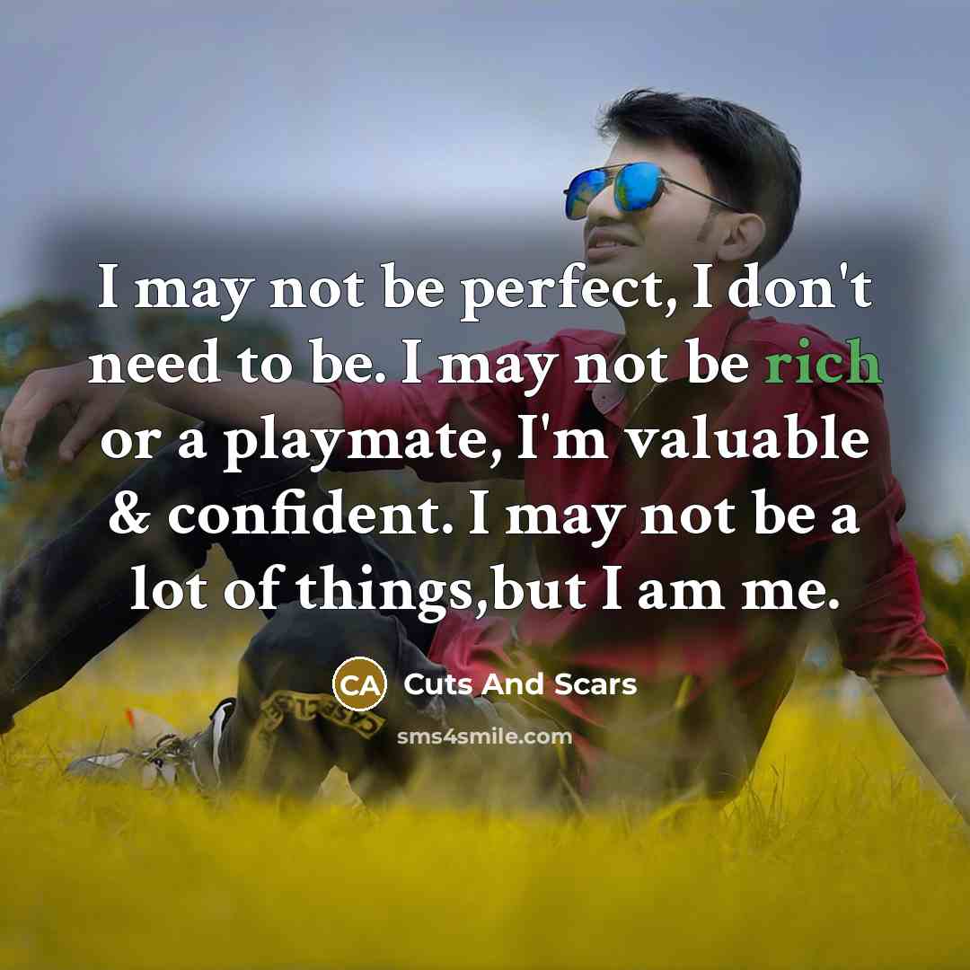 “I may not be perfect, I don't need to be.…” quote by Cuts And Scars