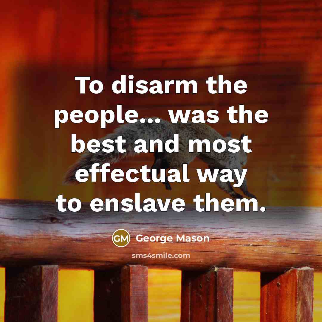 “To disarm the people... was the best and most effectual…” quote by George Mason