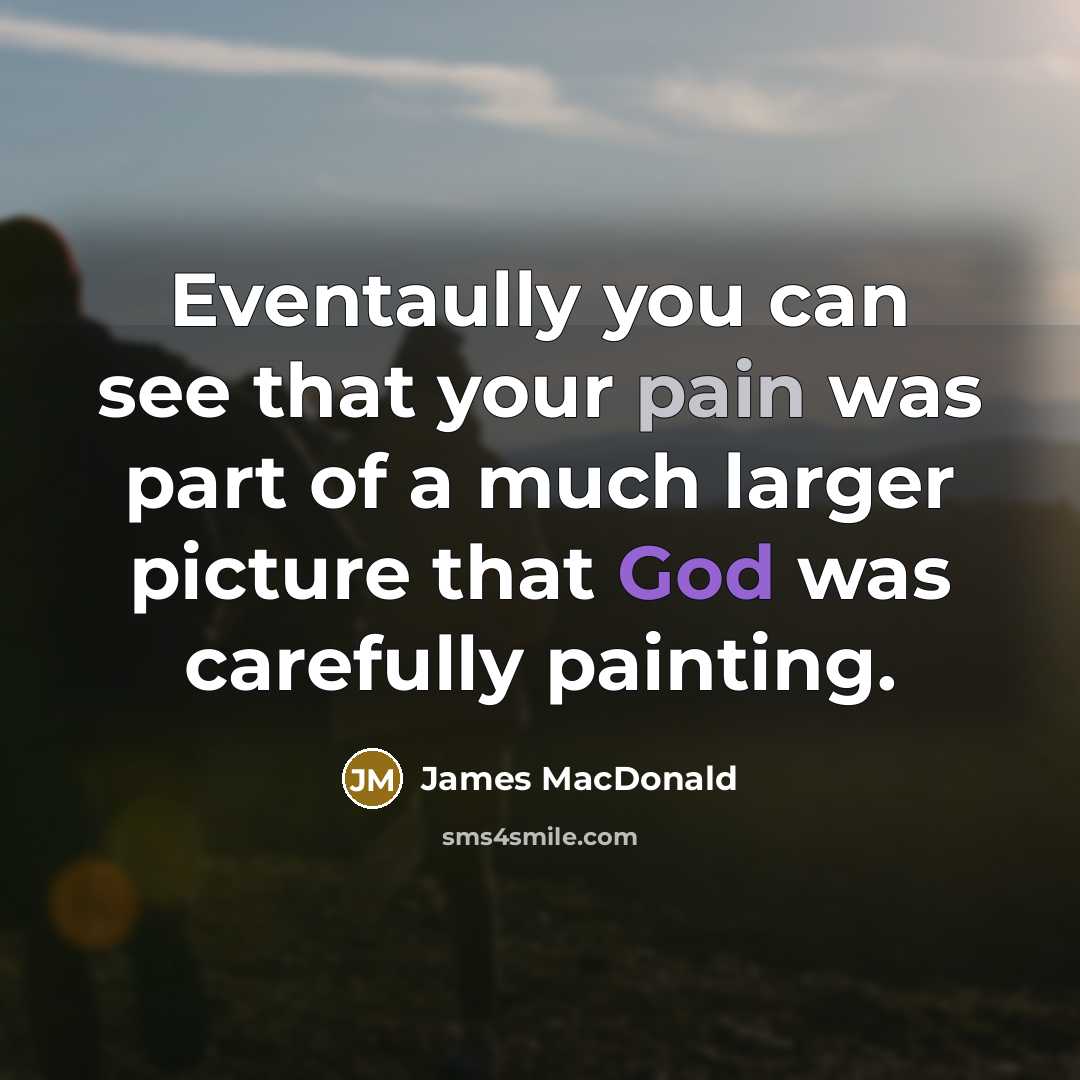 “Eventaully you can see that your pain was part of…” quote by James MacDonald